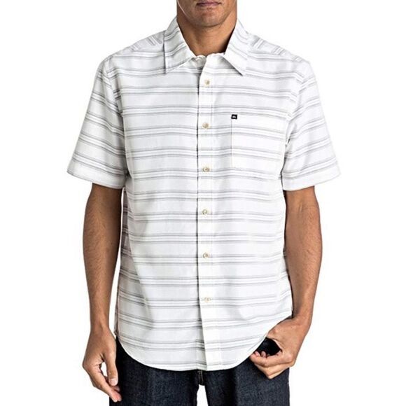 ✨2xHP✨Quiksilver Striped Collared Shirt✨ - Picture 1 of 5